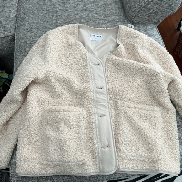 Old Navy Cream Sherpa Jacket - Picture 1 of 4